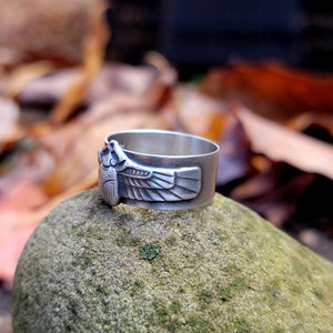 Egyptian Scarab Ring in Fine & Sterling Silver