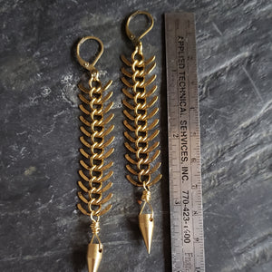 Brass Spike Pendulum Earrings