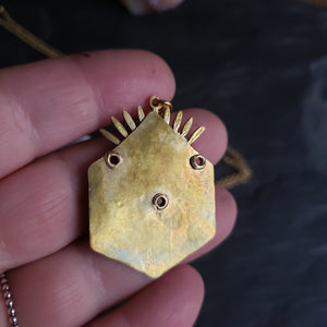 All-Seeing Eye Hammered Brass Pendant