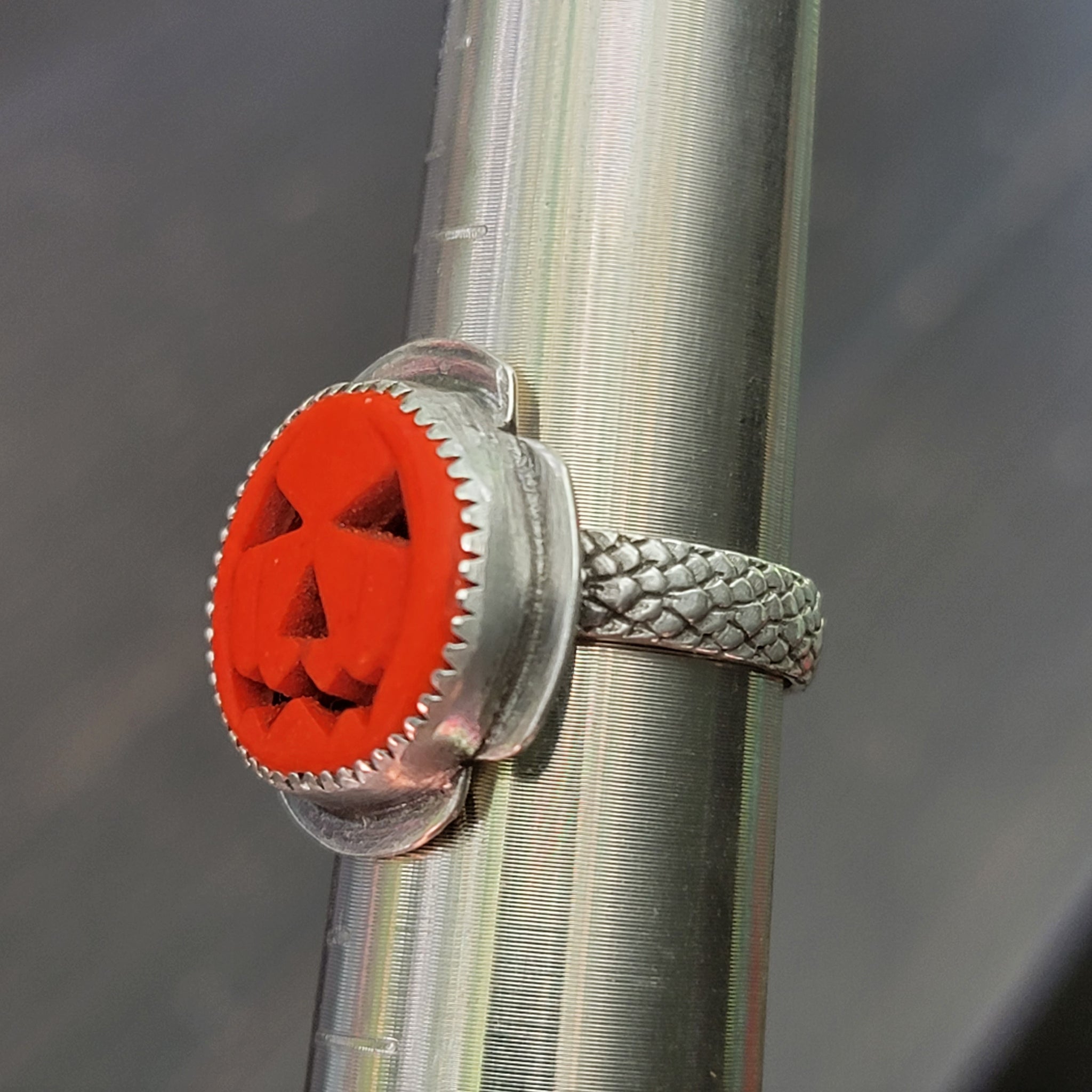 Jack-o-Lantern Rings in Sterling Silver - Made to Order