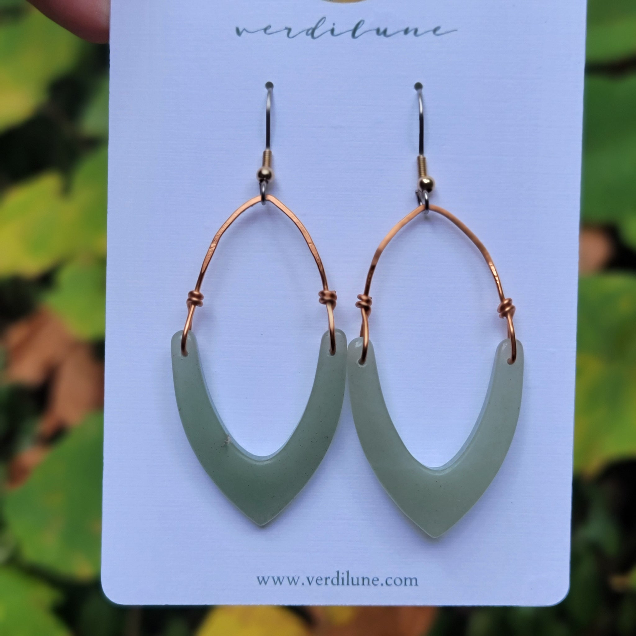 The Earthy Gem Collection - Aventurine & Copper Earrings