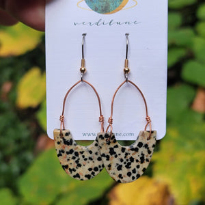 The Earthy Gem Collection - Petite Dalmation Jasper & Copper Earrings