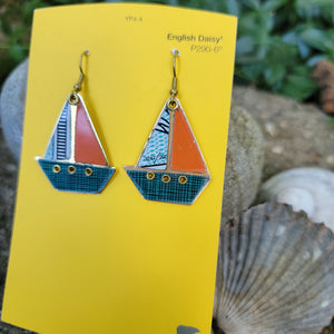 Sailboats Collection - Repurposed Vintage Tin Jewelry