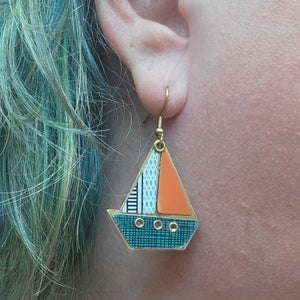 Sailboats Collection - Repurposed Vintage Tin Jewelry