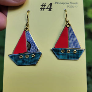 Sailboats Collection - Repurposed Vintage Tin Jewelry