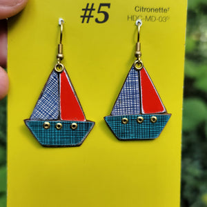 Sailboats Collection - Repurposed Vintage Tin Jewelry