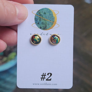 Vintage Tin Mini Posts Collection - Repurposed Vintage Tin Earrings