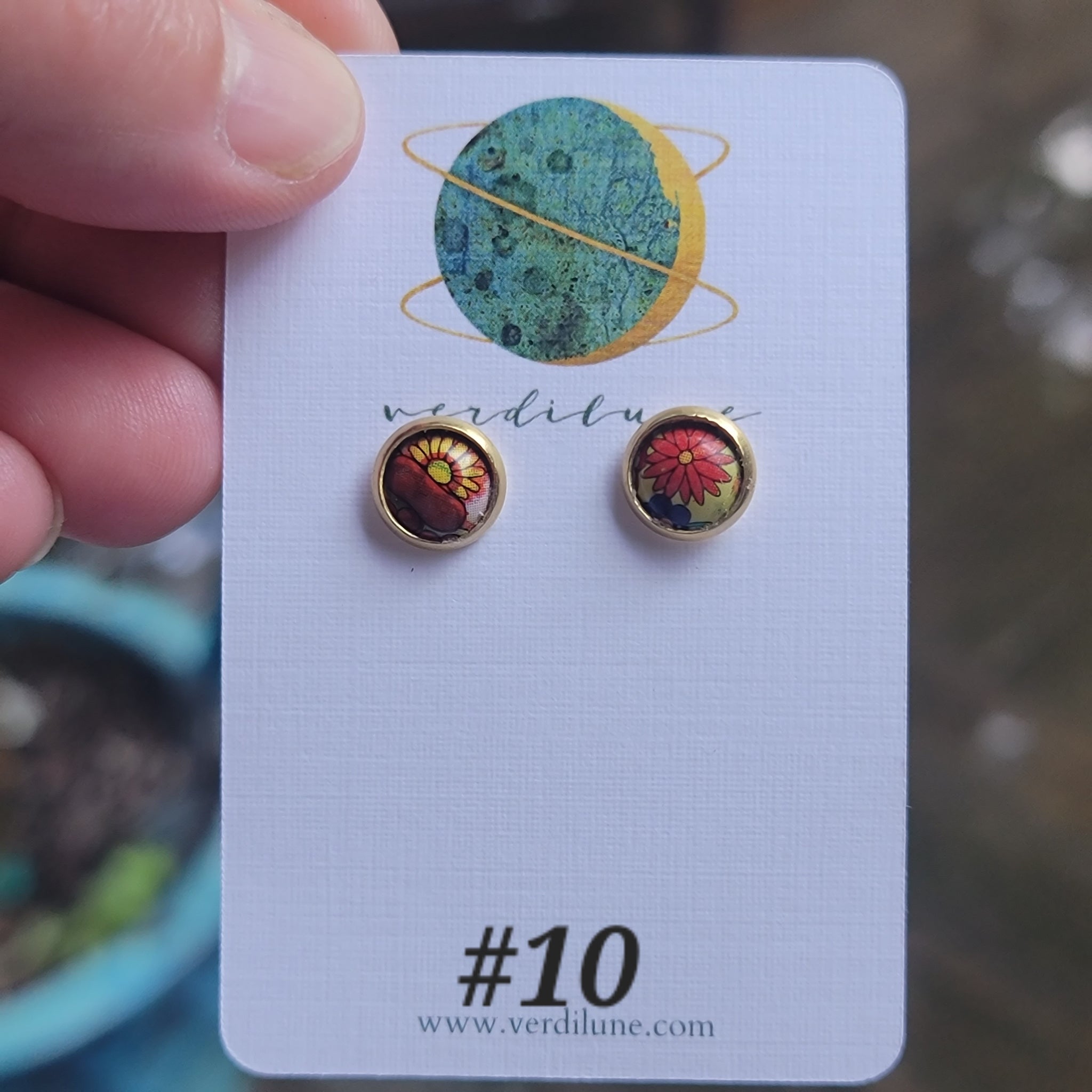 Vintage Tin Mini Posts Collection - Repurposed Vintage Tin Earrings