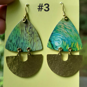 Watercolors Collection - Repurposed Vintage Tin Earrings