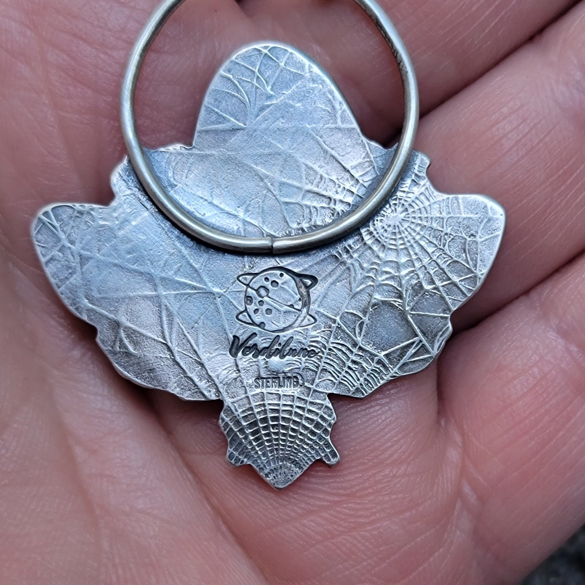 Mystical Moth Pendant with Watermelon Tourmaline & Labradorite in Sterling Silver