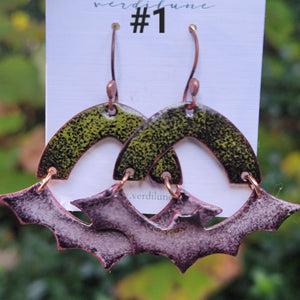 It's BATS - Enameled Copper Halloween Earrings