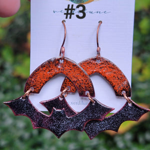 It's BATS - Enameled Copper Halloween Earrings