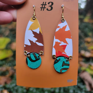 Fall Pastels Collection - Repurposed Tin Earrings