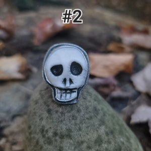 Ceramic Skullies Pendants & Rings Halloween Collection