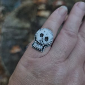 Ceramic Skullies Pendants & Rings Halloween Collection