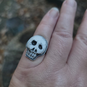 Ceramic Skullies Pendants & Rings Halloween Collection