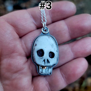 Ceramic Skullies Pendants & Rings Halloween Collection