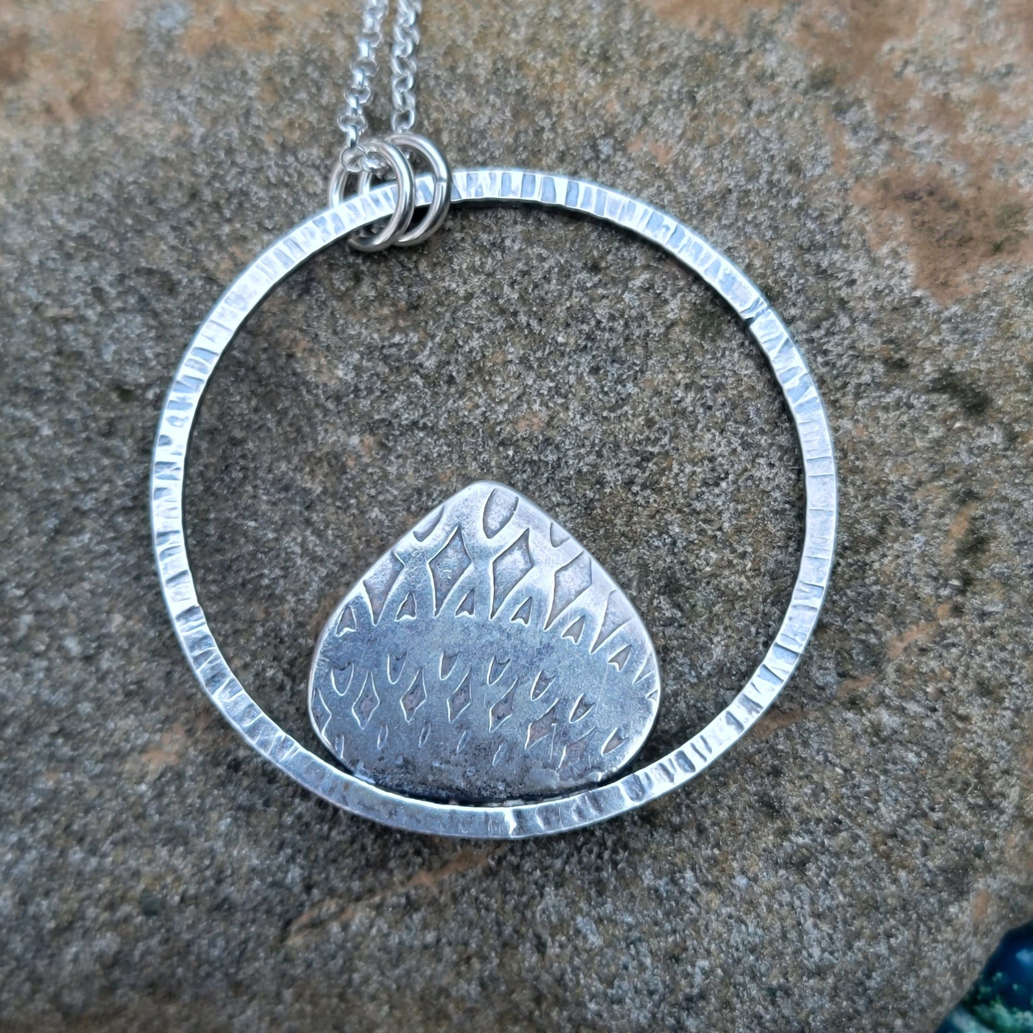 Nestled Pendant with Hubei Turquoise in Sterling Silver