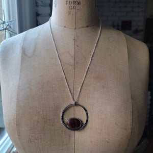 Nestled Pendant with Red Jasper in Sterling Silver