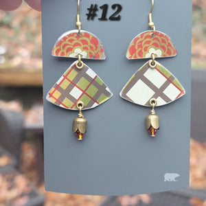 Holiday 2023 Earring Collection - Repurposed Vintage Tin Jewelry