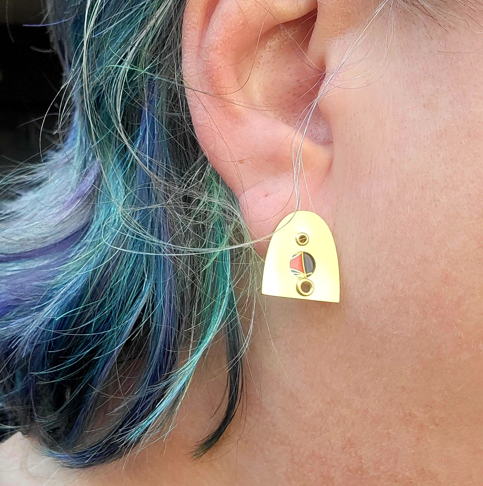 Peekaboo Gumdrops - Repurposed Tin Post Earrings