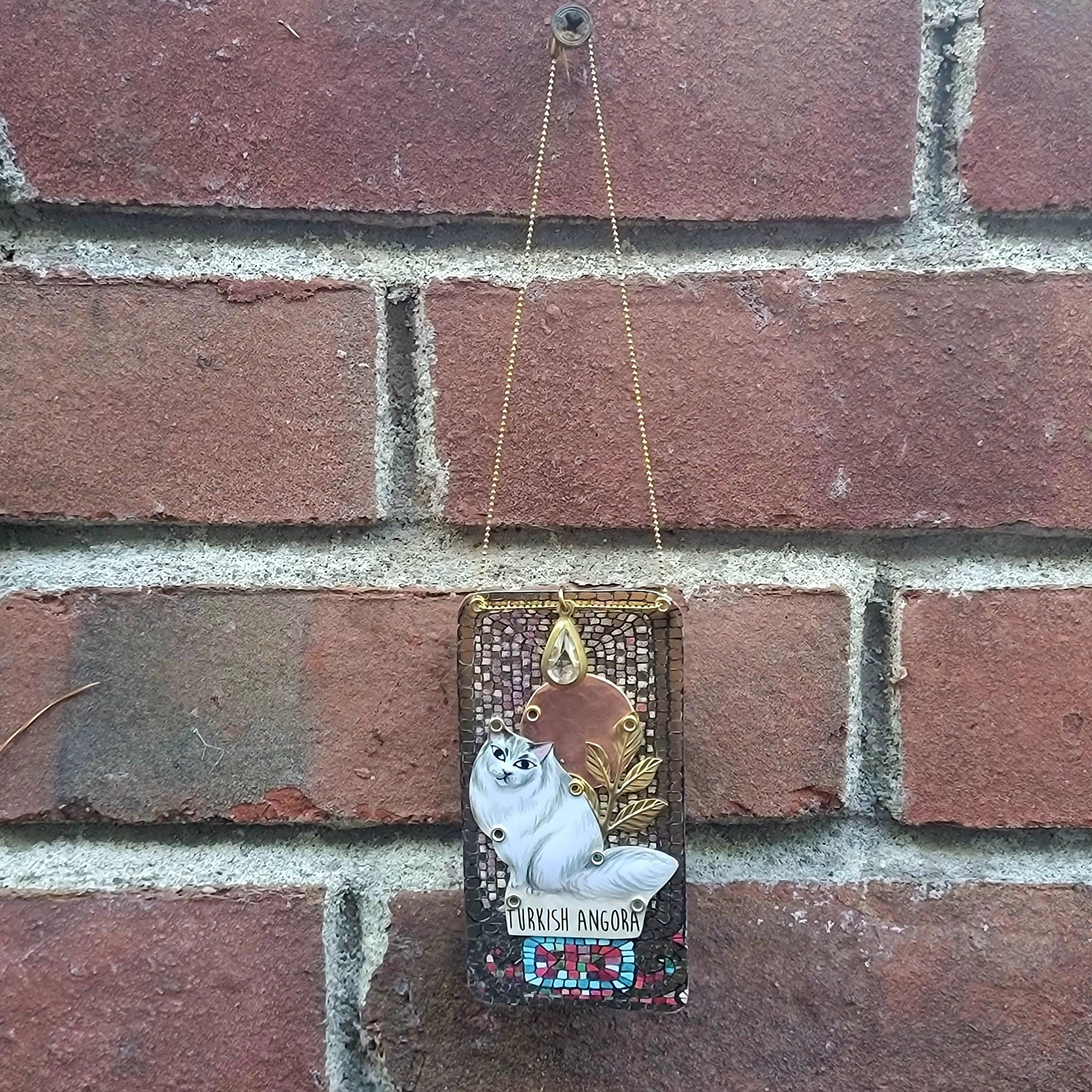 Fancy Cats - Tin Assemblage Brooch/Ornament/Earrings