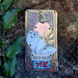 Fancy Cats - Tin Assemblage Brooch/Ornament/Earrings