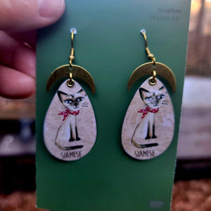 Fancy Cats - Tin Assemblage Brooch/Ornament/Earrings