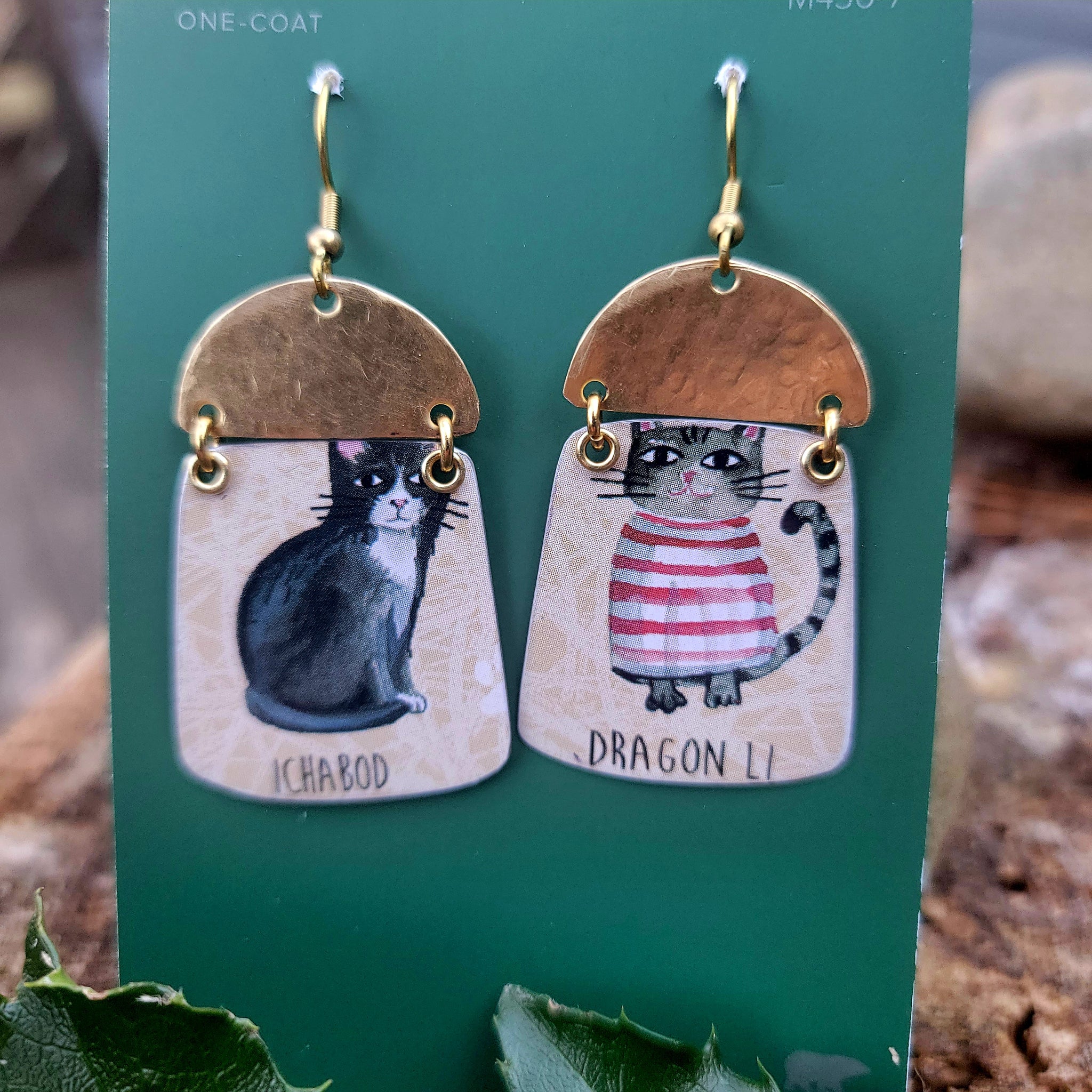 Fancy Cats - Tin Assemblage Brooch/Ornament/Earrings