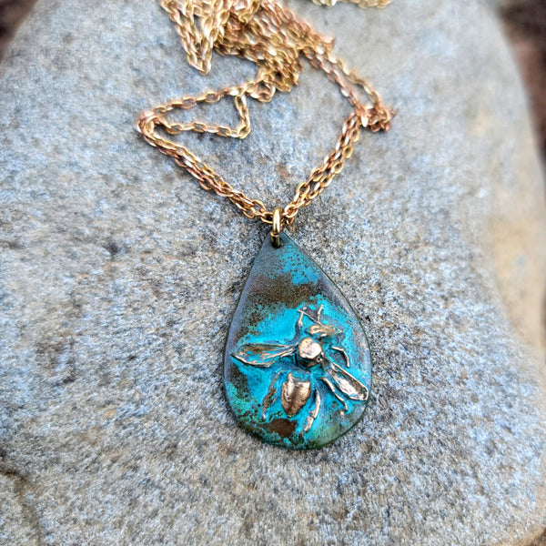 Helios Verdigris Patina Copper Necklace – Verdilune