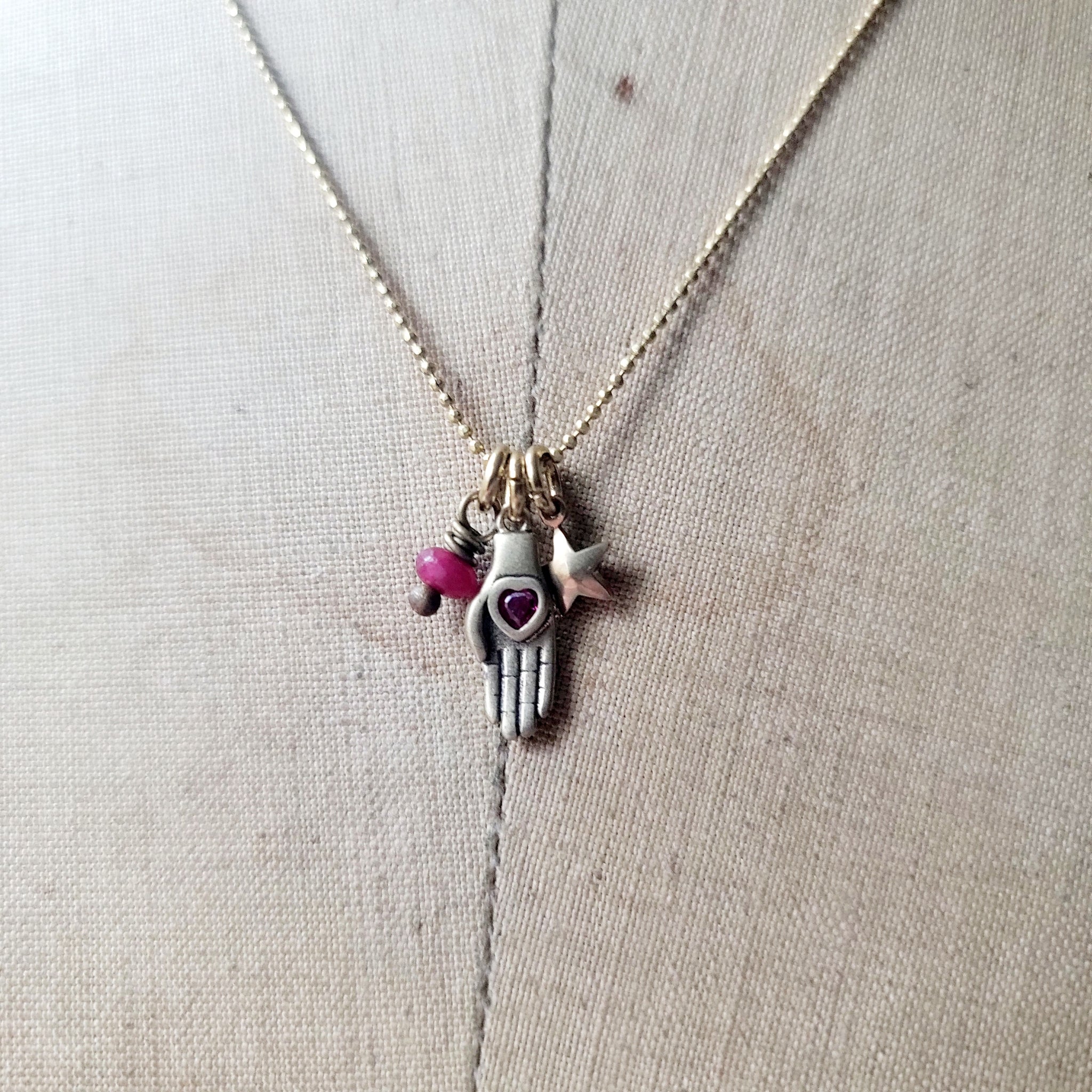 Heart in Hand, To the Moon & Stars Pendant - Valentine