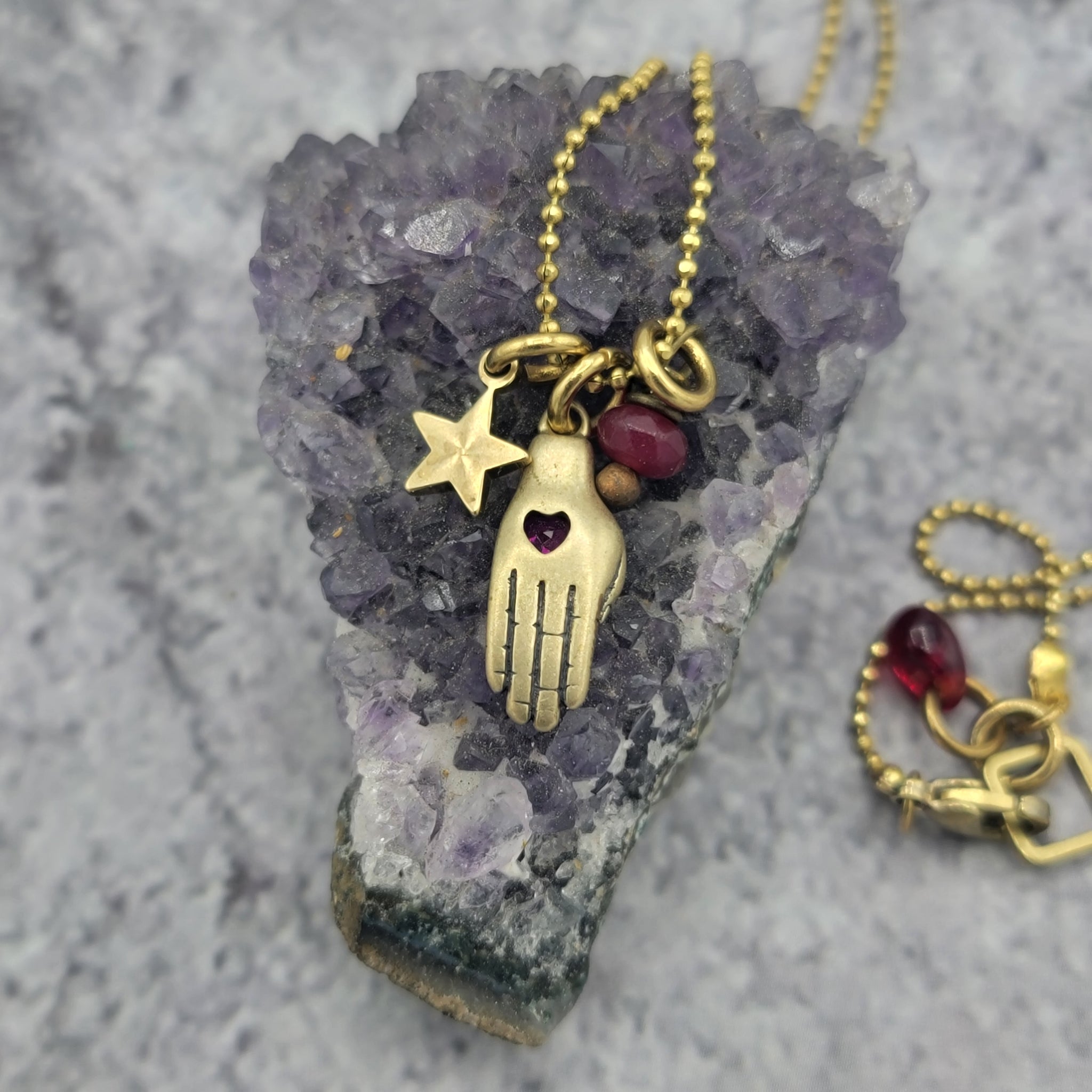 Heart in Hand, To the Moon & Stars Pendant - Valentine