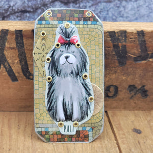 Fancy Dogs - Tin Assemblage Brooch/Wall Art/Earrings