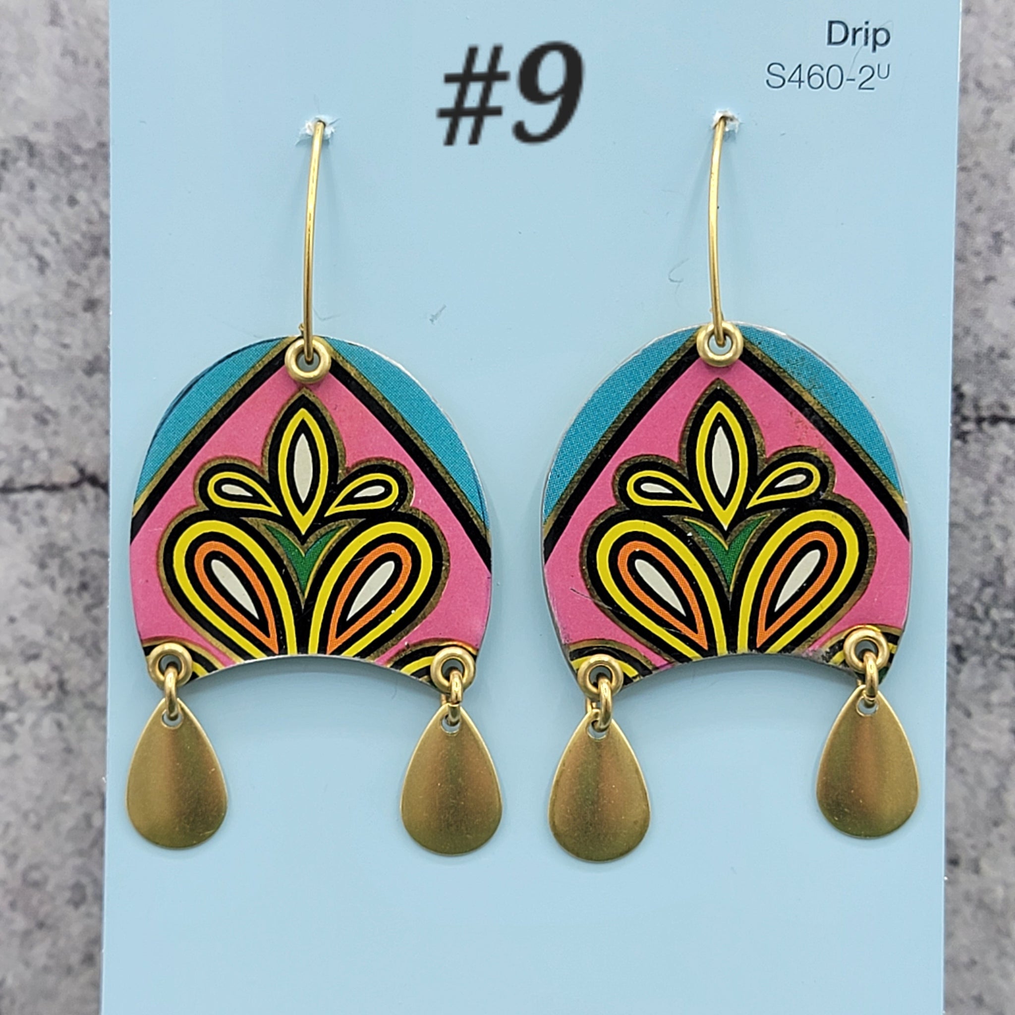 Psychedelic Spring Collection - Repurposed Vintage Tin Earrings