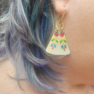 Rainbow Leaves - Repurposed Tin Earrings
