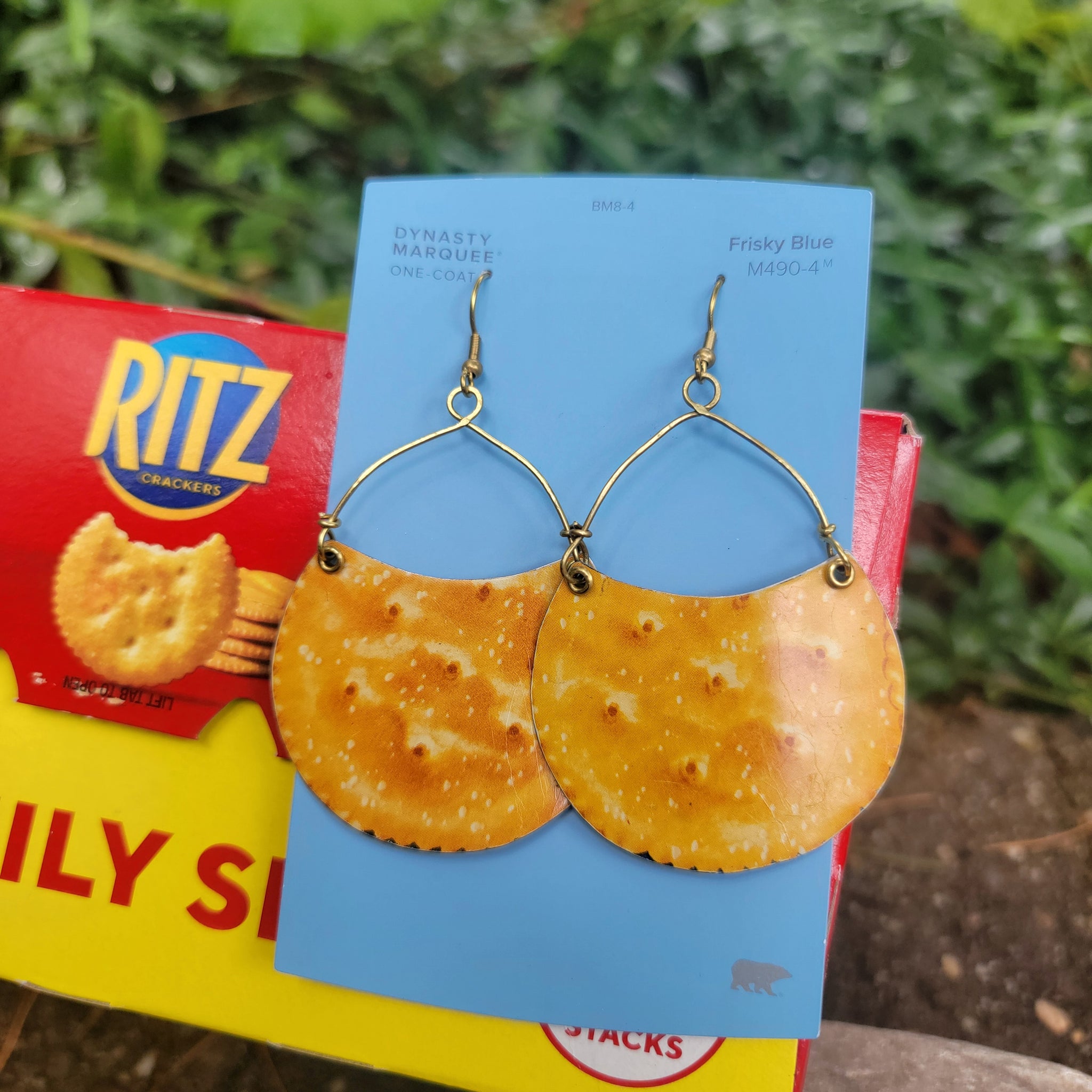 Cheese & Crackers Ritz Collection - Repurposed Vintage Tin Earrings