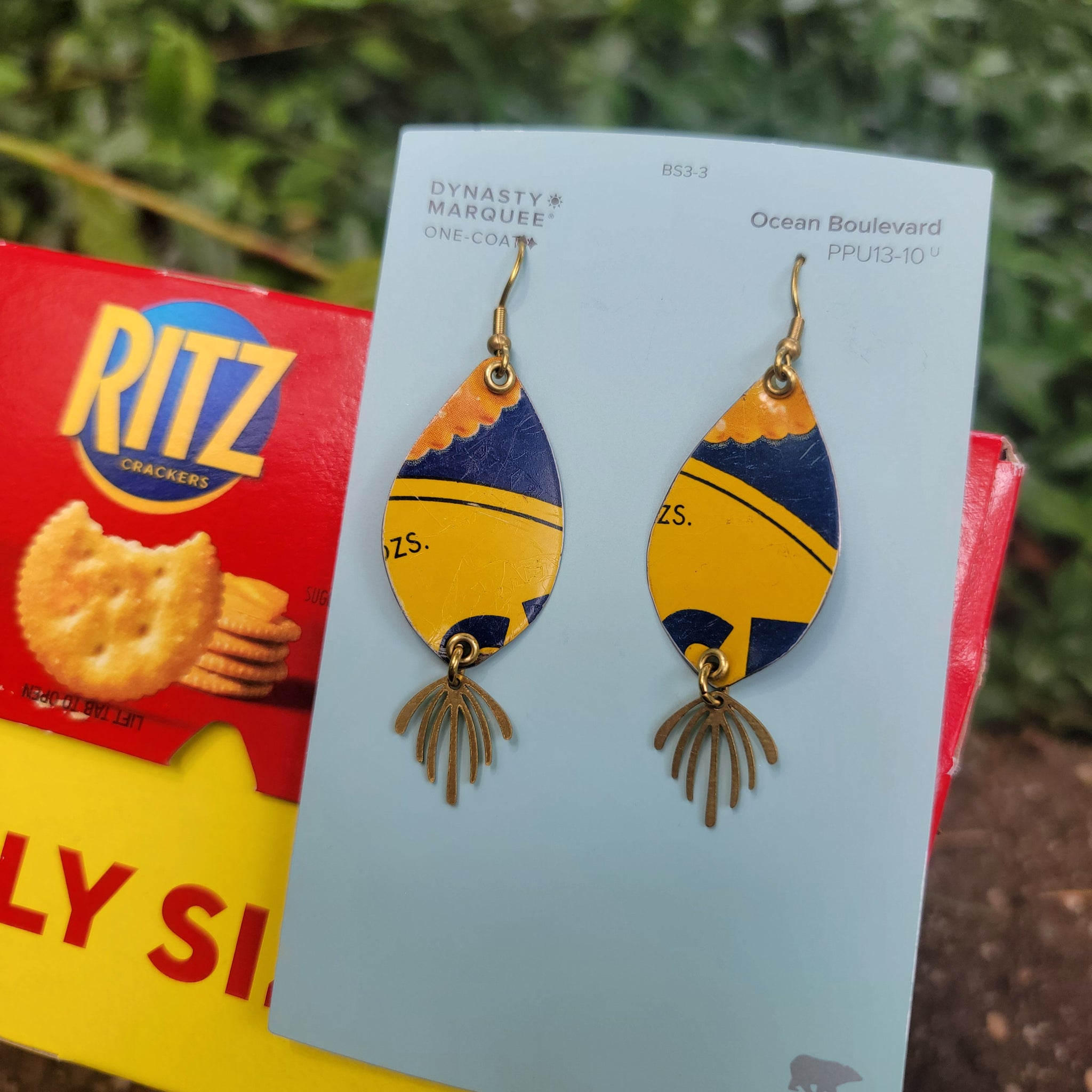 Cheese & Crackers Ritz Collection - Repurposed Vintage Tin Earrings