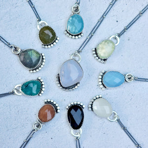 Skipping Stones Gemstone Pendants in Sterling Silver