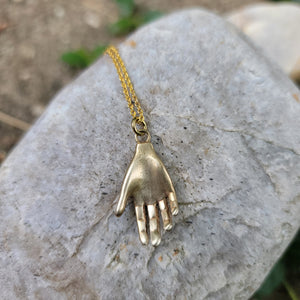 Mystical Cast Brass Hand Pendant