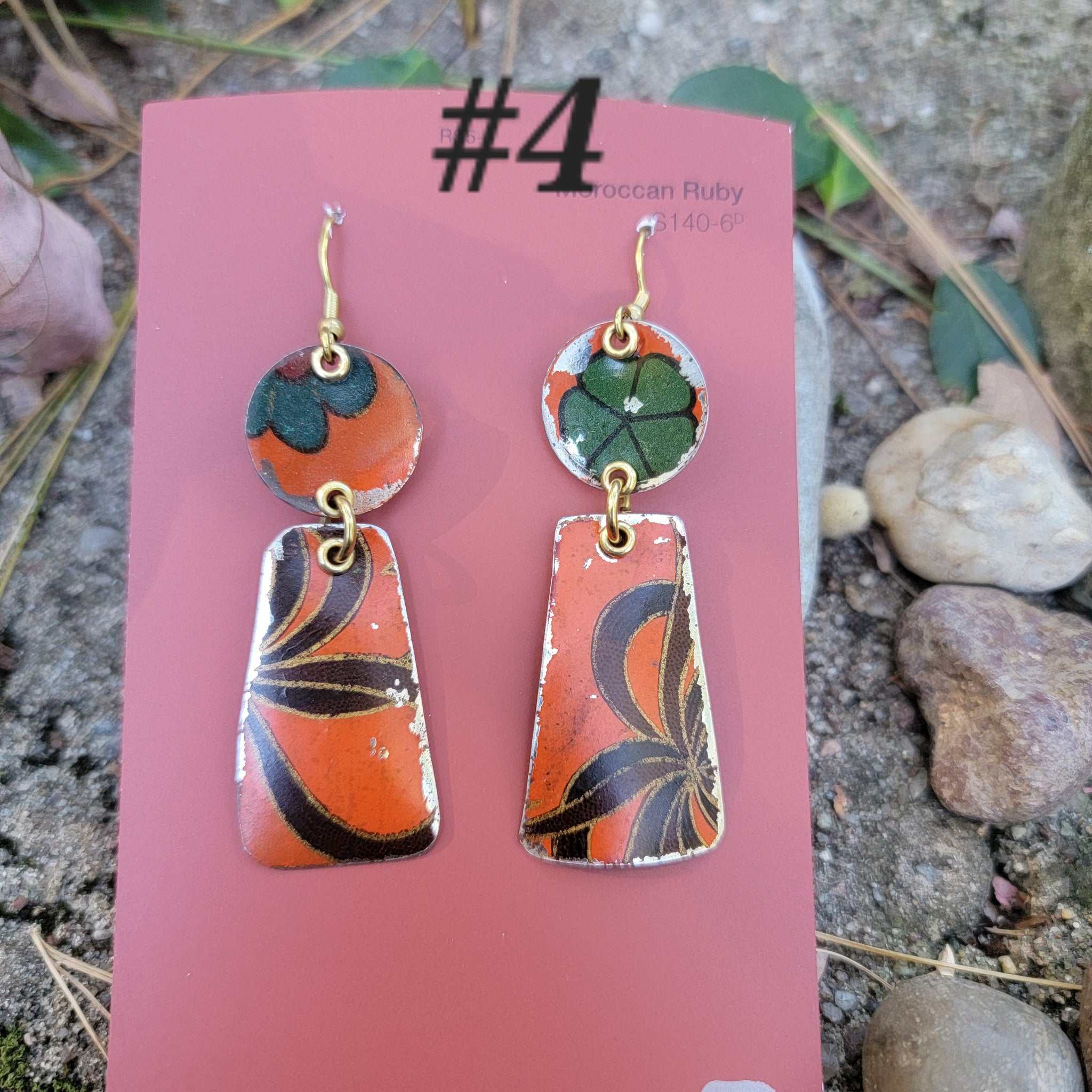 Rustic Autumn Collection - Repurposed Tin Earrings