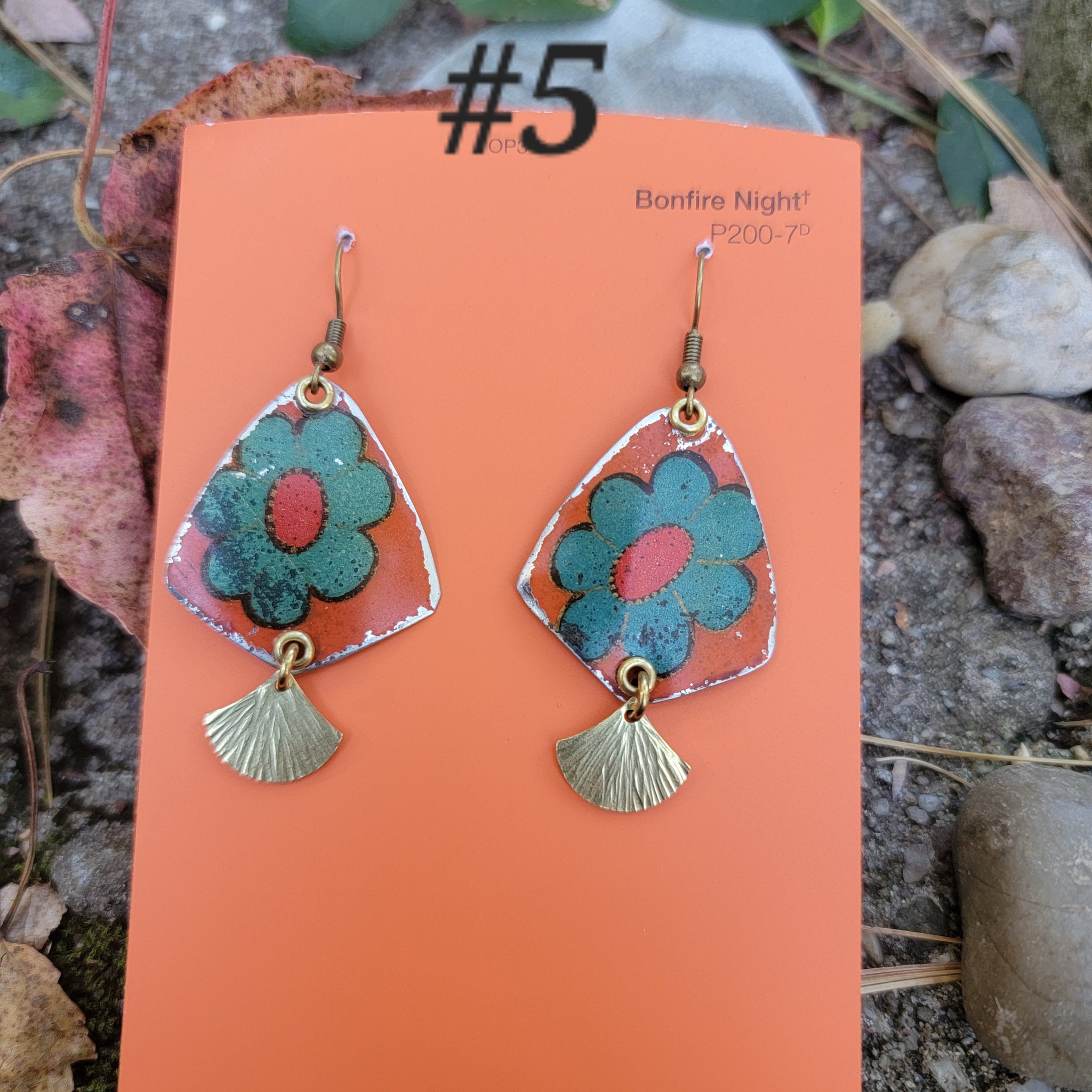 Rustic Autumn Collection - Repurposed Tin Earrings