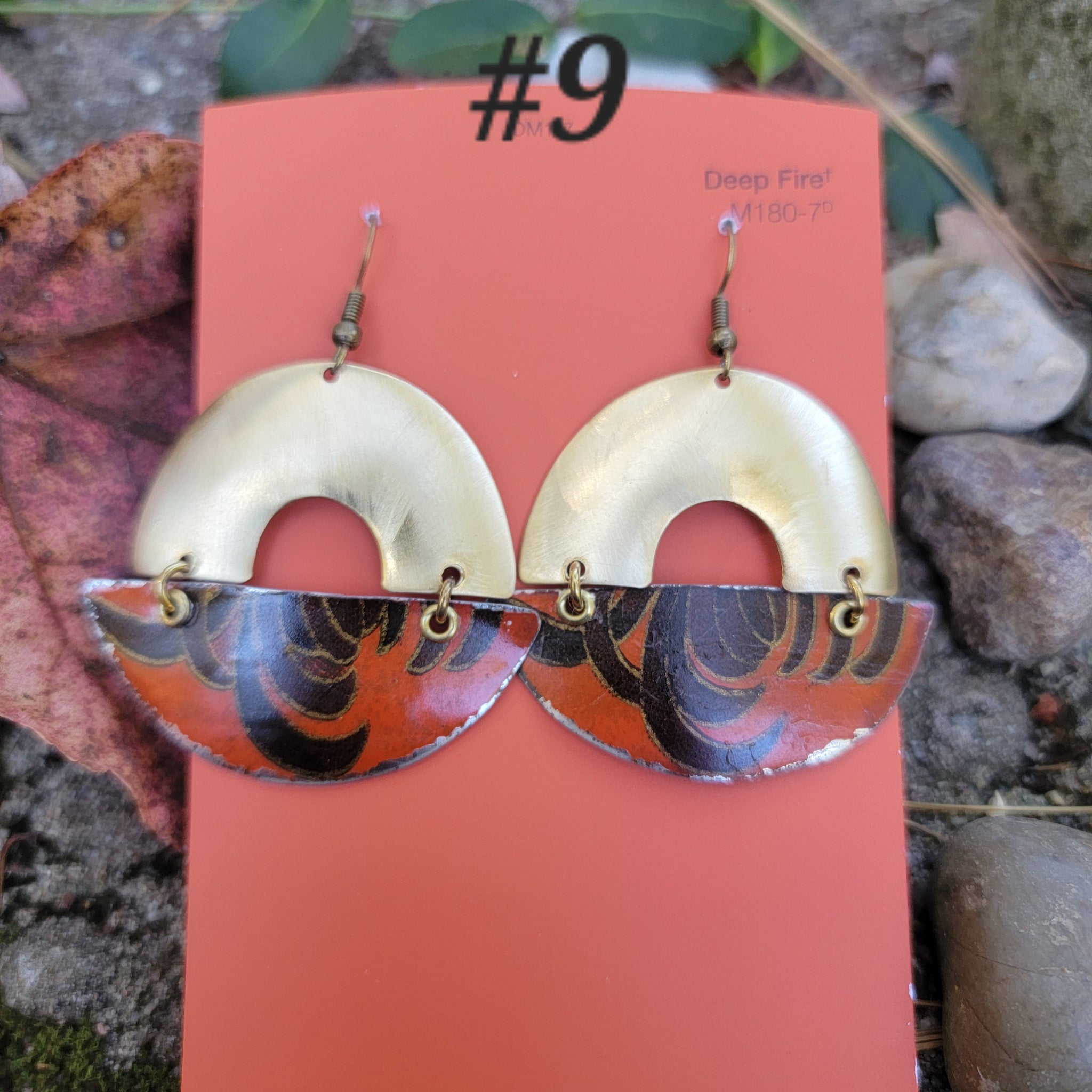 Rustic Autumn Collection - Repurposed Tin Earrings