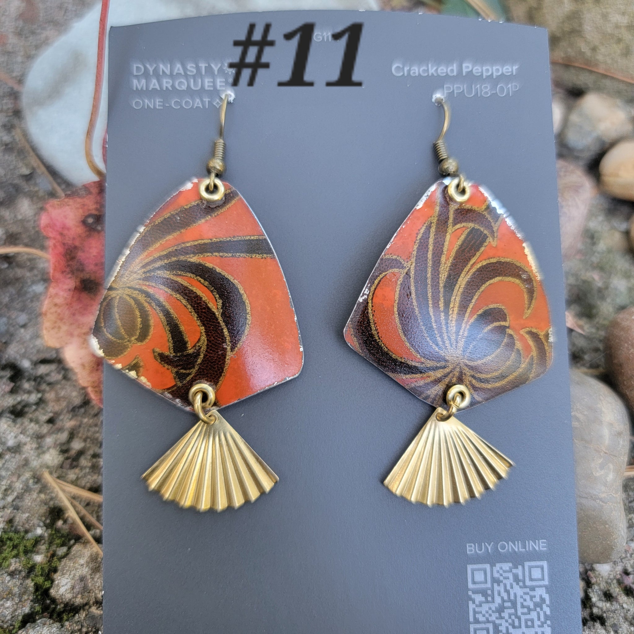 Rustic Autumn Collection - Repurposed Tin Earrings