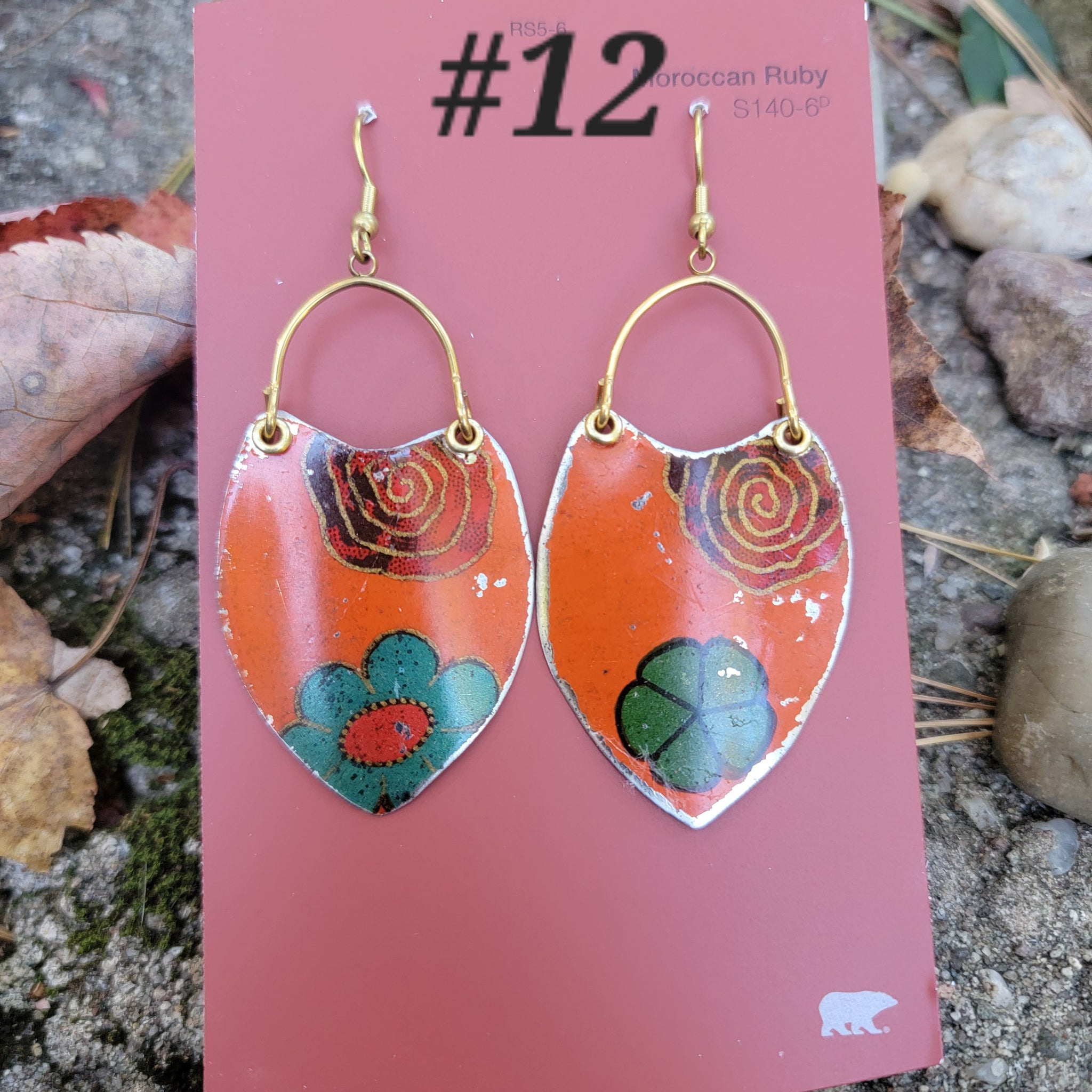 Rustic Autumn Collection - Repurposed Tin Earrings