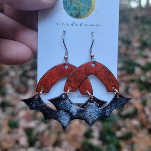 It's BATS - Enameled Copper Halloween Earrings