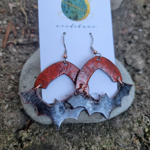 It's BATS - Enameled Copper Halloween Earrings