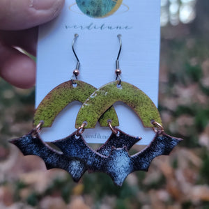 It's BATS - Enameled Copper Halloween Earrings