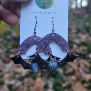 It's BATS - Enameled Copper Halloween Earrings