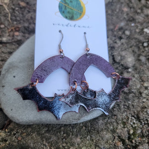 It's BATS - Enameled Copper Halloween Earrings