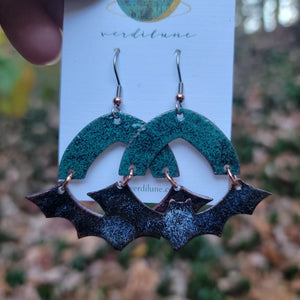 It's BATS - Enameled Copper Halloween Earrings